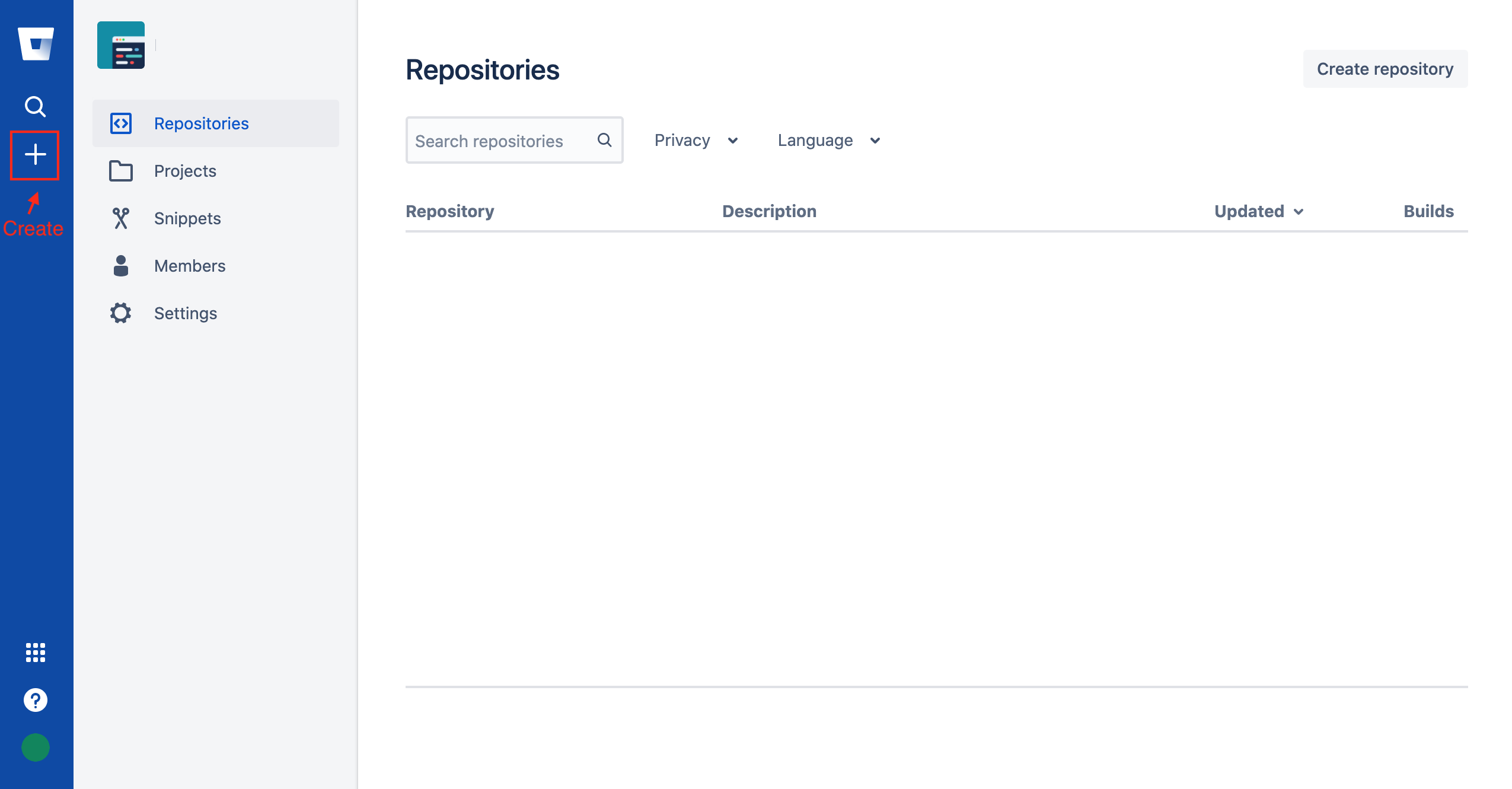 Creating a Repository on Bitbucket (Step 1)