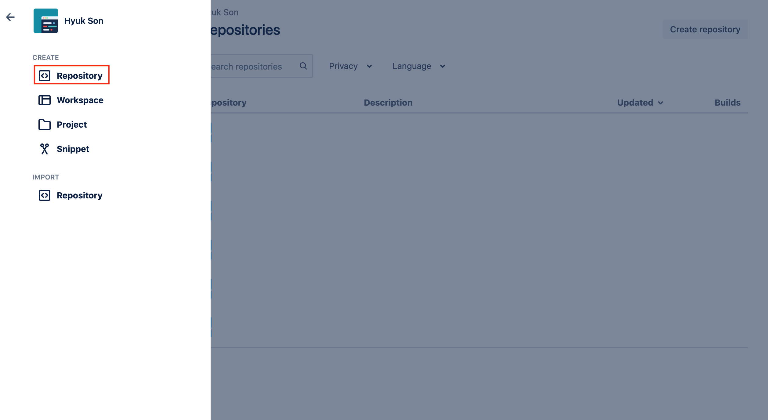 Creating a Repository on Bitbucket (Step 2)
