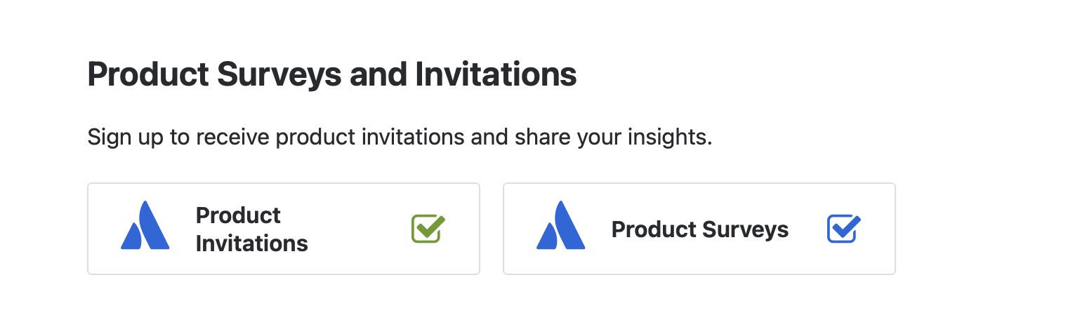 Atlassian account settings showing Product Invitations turned on