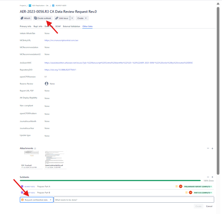 Restricted Access Data subtask