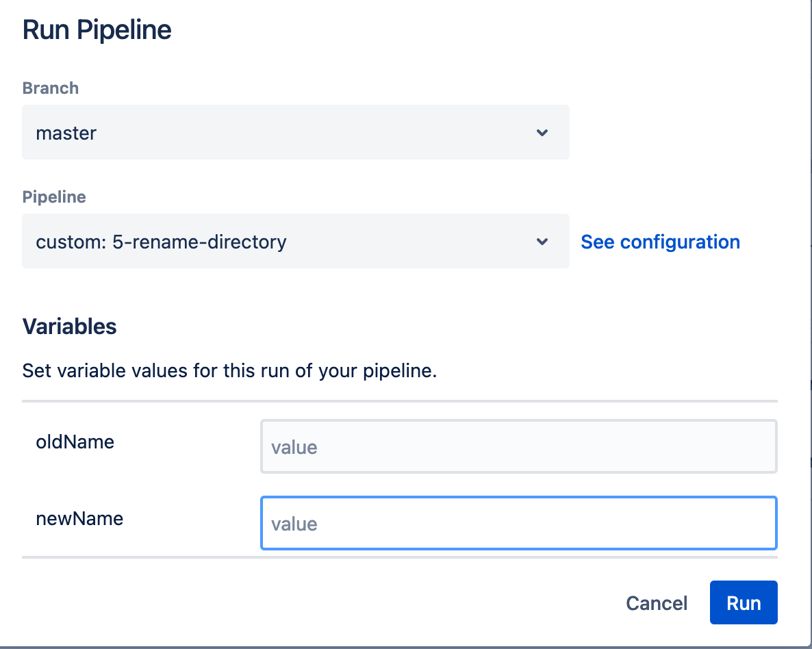 select rename pipeline