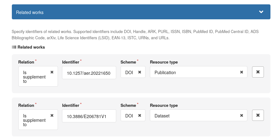 Zenodo when data are supplemental